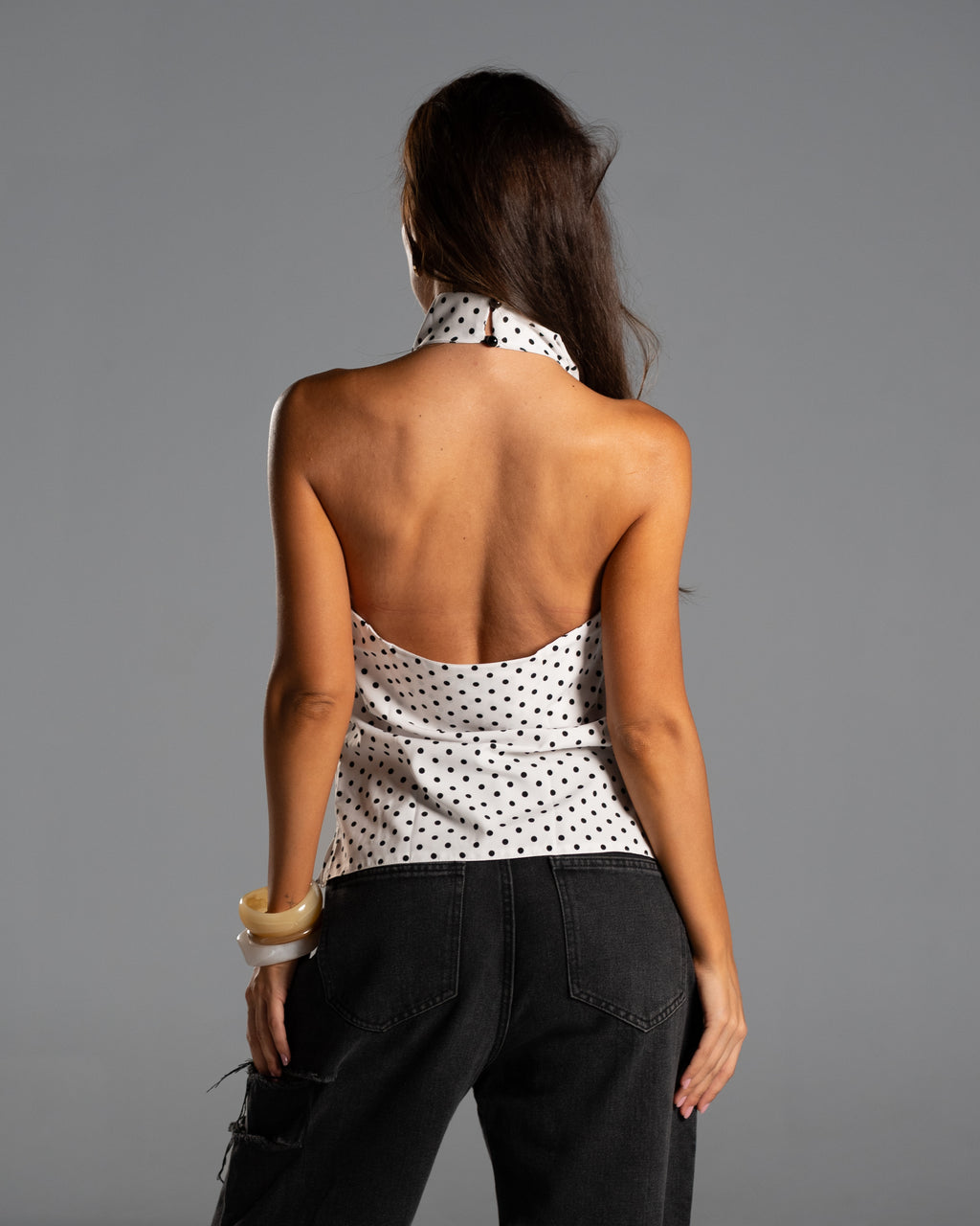 The Polka Halter Top